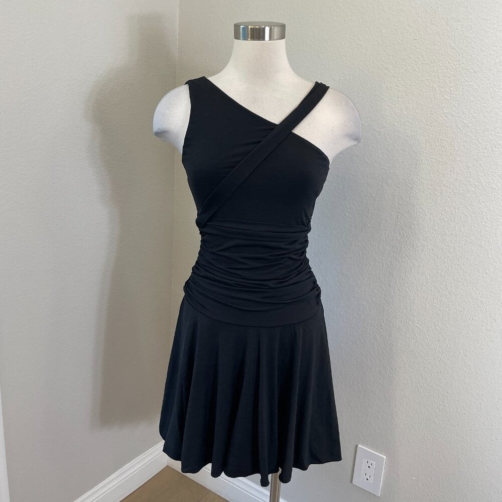 LEON MAX Womens Small Limited‎ Edition Black Cocktail Swing Dress Sleeveless
